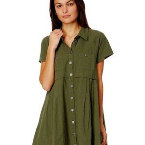 Free People Ronnie Poplin Mini Dress Garden Snake Sz S